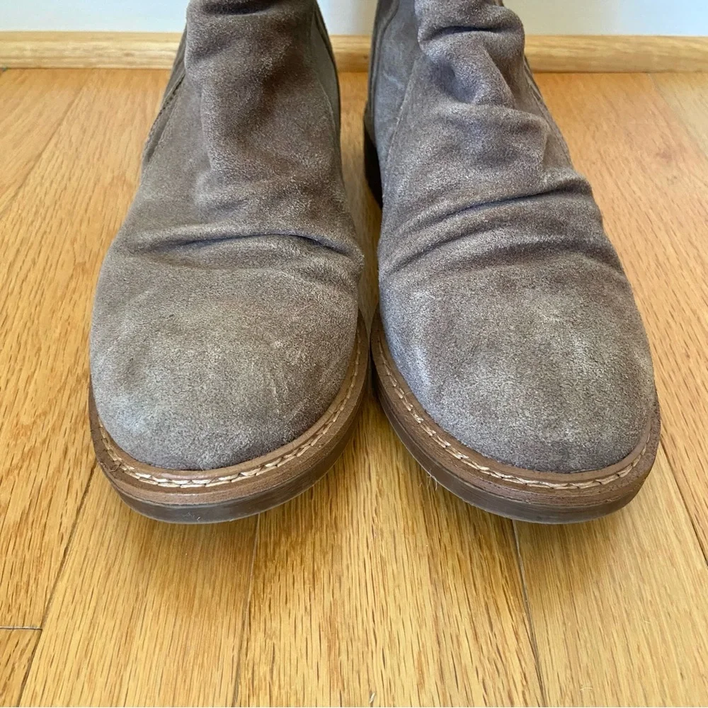 Sofft Lavina Boot Women's 9 Brown Suede Leather Pull On Zip Moto Casual Rustic